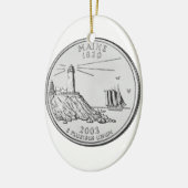 Maine State Quarter Keramisch Ornament (Links)