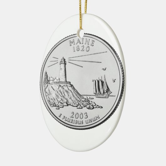Maine State Quarter Keramisch Ornament (Links)