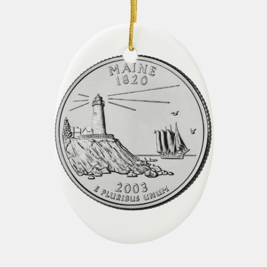 Maine State Quarter Keramisch Ornament (Voorkant)