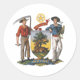 Maine State Seal Ronde Sticker