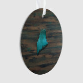 Maine State Shape Teal Ornament (voorkant)