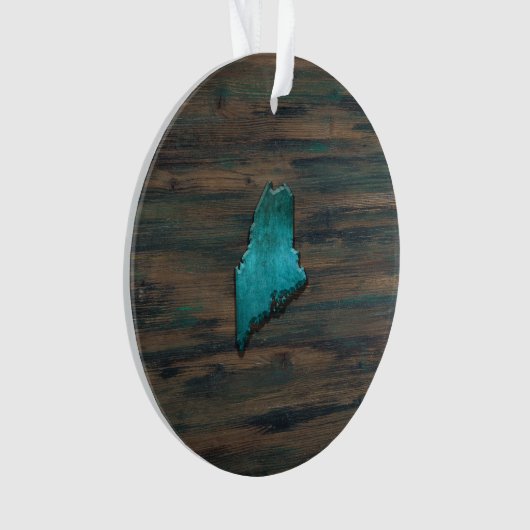 Maine State Shape Teal Ornament (voorkant)