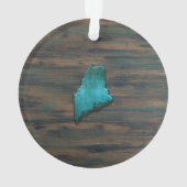 Maine State Shape Teal Ornament (achterkant)