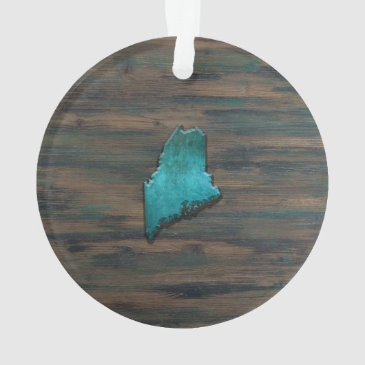 Maine State Shape Teal Ornament (achterkant)