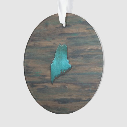 Maine State Shape Teal Ornament (voorkant)