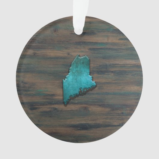 Maine State Shape Teal Ornament (voorkant)