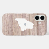 Maine State Silhouette Rustiek Hout Look Case-Mate iPhone Case (Achterkant (horizontaal))