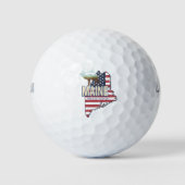 Maine State Verenigde Staten Kaart  Verenigde Stat Golfballen (Voorkant)