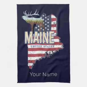 Maine State Verenigde Staten Kaart Verenigde Stat Theedoek