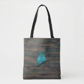 Maine State-vorm Blauwgroen Tote Bag (Voorkant)