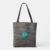 Maine State-vorm Blauwgroen Tote Bag (Achterkant)