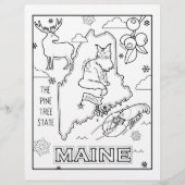 Maine State Vorm en feiten Kleurplaat Flyer (Voorkant)