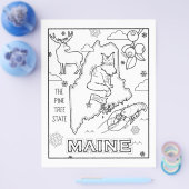Maine State Vorm en feiten Kleurplaat Flyer (Enkel)