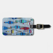 Maine, Stonington, decoratieve kreeftenboeien Bagagelabel (Voorkant horizontaal)