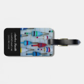 Maine, Stonington, decoratieve kreeftenboeien Bagagelabel (Achterkant horizontaal)