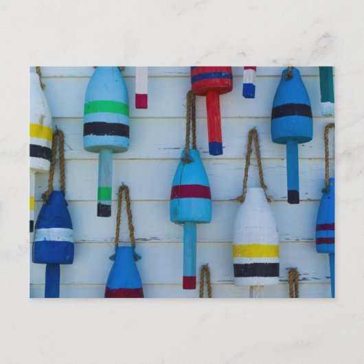 Maine, Stonington, decoratieve kreeftenboeien Briefkaart (Voorkant)