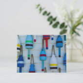 Maine, Stonington, decoratieve kreeftenboeien Briefkaart (Staand voorkant)