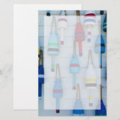 Maine, Stonington, decoratieve kreeftenboeien Briefpapier (Voorkant / Achterkant)