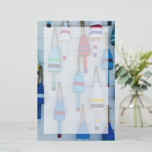 Maine, Stonington, decoratieve kreeftenboeien Briefpapier (Staand voorkant)