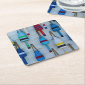 Maine, Stonington, decoratieve kreeftenboeien Kartonnen Onderzetters (Schuin)