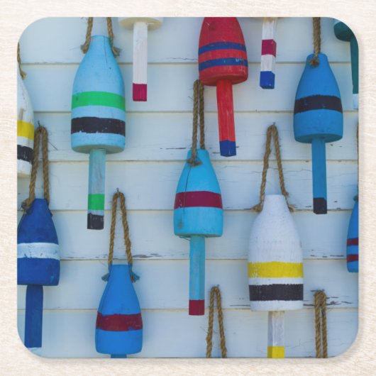 Maine, Stonington, decoratieve kreeftenboeien Kartonnen Onderzetters (Voorkant)