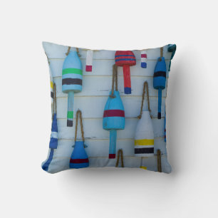 Maine, Stonington, decoratieve kreeftenboeien Kussen