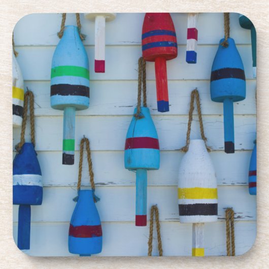 Maine, Stonington, decoratieve kreeftenboeien Onderzetter (Voorkant)