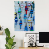 Maine, Stonington, decoratieve kreeftenboeien Poster (Thuiskantoor)