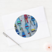 Maine, Stonington, decoratieve kreeftenboeien Ronde Sticker (Envelop)