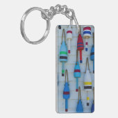 Maine, Stonington, decoratieve kreeftenboeien Sleutelhanger (Voorkant Links)