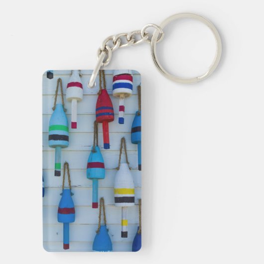 Maine, Stonington, decoratieve kreeftenboeien Sleutelhanger (achterkant)