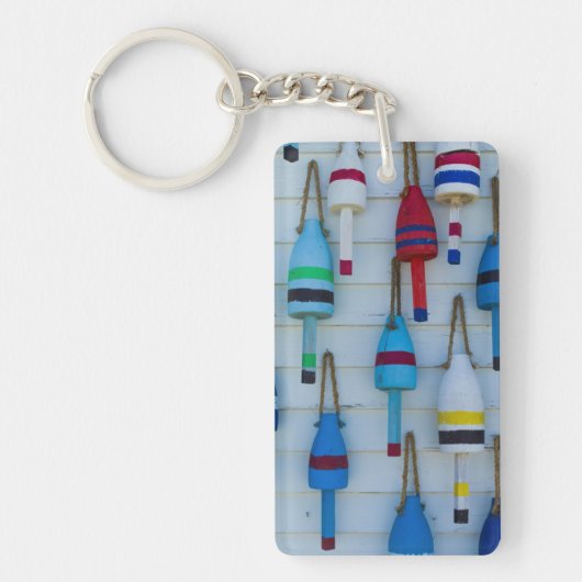 Maine, Stonington, decoratieve kreeftenboeien Sleutelhanger (Voorkant)