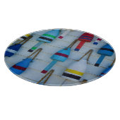 Maine, Stonington, decoratieve kreeftenboeien Snijplank (Hoek)