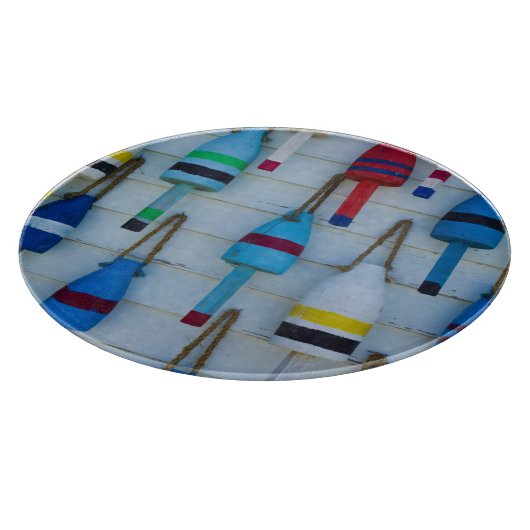 Maine, Stonington, decoratieve kreeftenboeien Snijplank (Hoek)