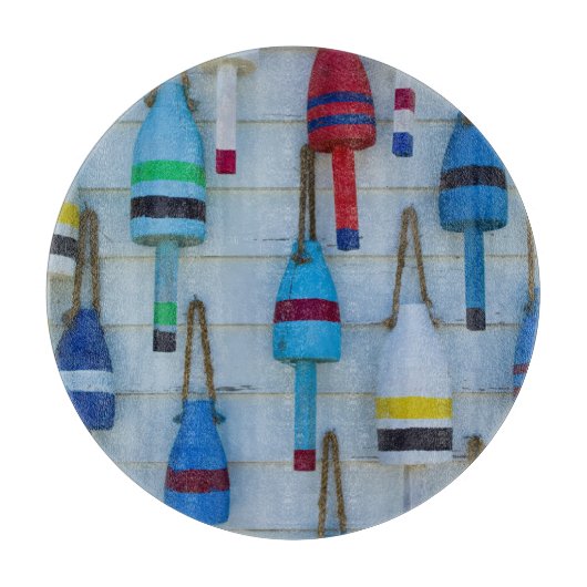 Maine, Stonington, decoratieve kreeftenboeien Snijplank (Voorkant)