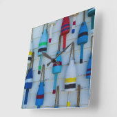 Maine, Stonington, decoratieve kreeftenboeien Vierkante Klok (Hoek)