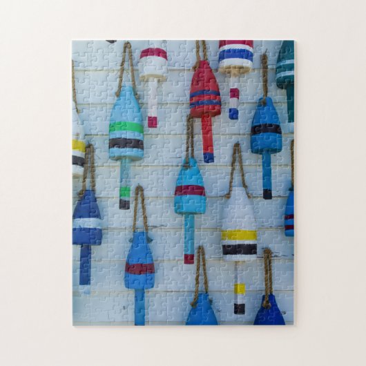 Maine, Stonington, decoratieve kreeftenbollen Legpuzzel (Verticaal)
