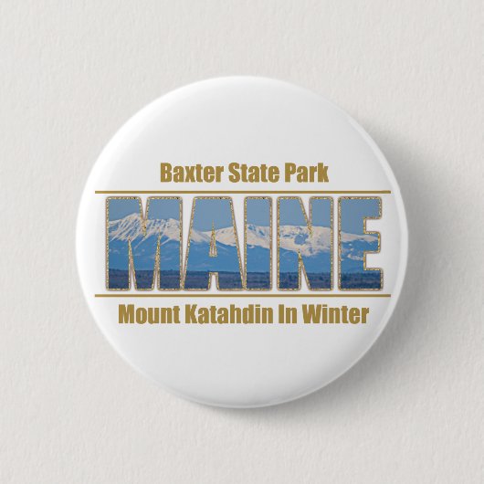 MAINE-tekstAfbeelding - Katahdin monteren Ronde Button 5,7 Cm (Voorkant)