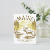 Maine the Pine Tree State Est. 1820 Moose Travel Briefkaart (Staand voorkant)