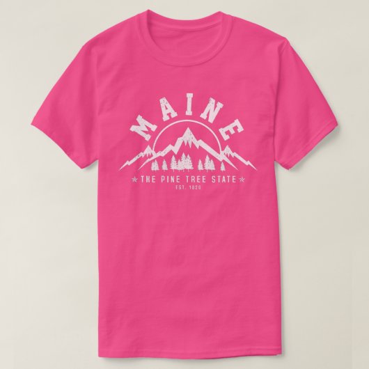 Maine the Pine Tree State Est 1820 Mounta T-shirt (Design voorkant)