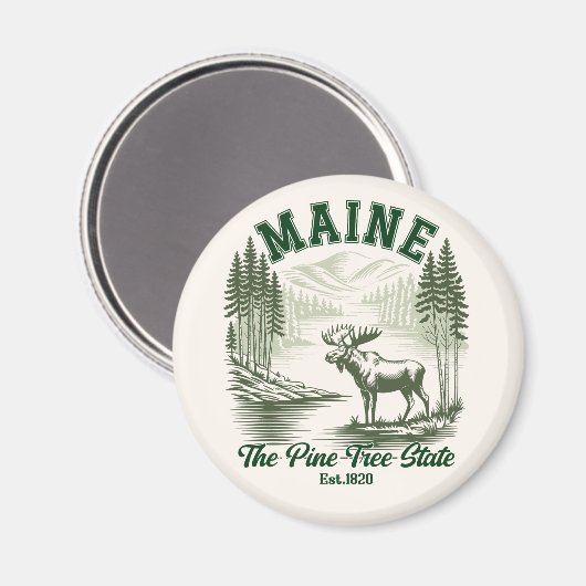 Maine the Pine Tree State Magneet (Voorkant / Achterkant)