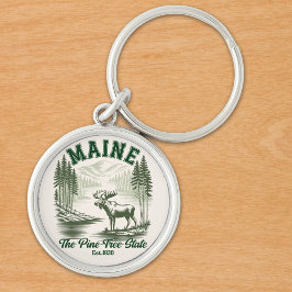 Maine the Pine Tree State Sleutelhanger