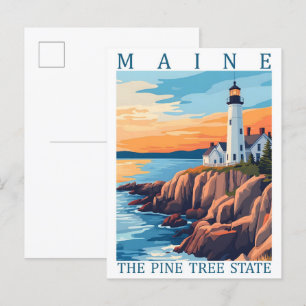 Maine the Pine Tree State Verenigde Staten Briefkaart
