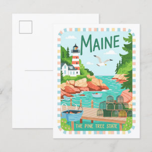 Maine the Pine Tree State Verenigde Staten Zomer R Briefkaart