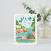 Maine the Pine Tree State Verenigde Staten Zomer R Briefkaart (Staand voorkant)