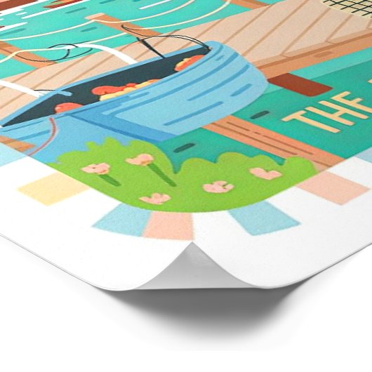 Maine the Pine Tree State Verenigde Staten Zomer R Poster (Hoek)