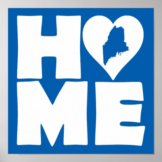 Maine Thuis Hart Staat Poster Bord (Voorkant)