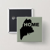 Maine Thuis Weg Van Staat Knop Speld Vierkante Button 5,1 Cm (Voorkant /achterkant)