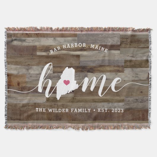 Maine Thuisstaat Persoonlijk Aangepast Landelijke  Deken (Voorkant)