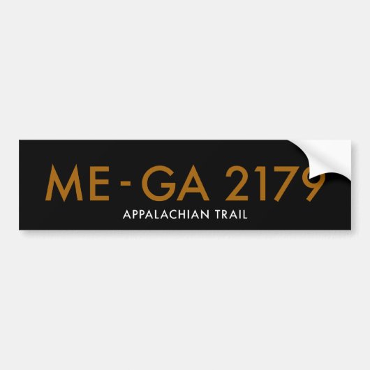 Maine to Georgia 2179 Miles - Appalachian Trail Bumpersticker (Voorkant)